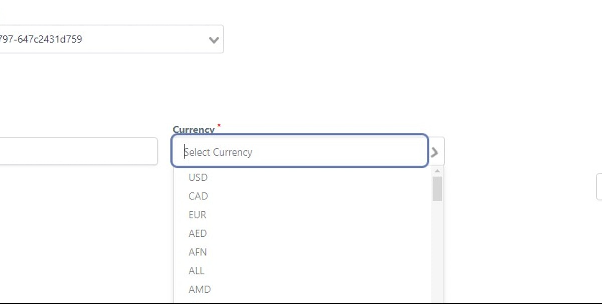 Click on "Currency"