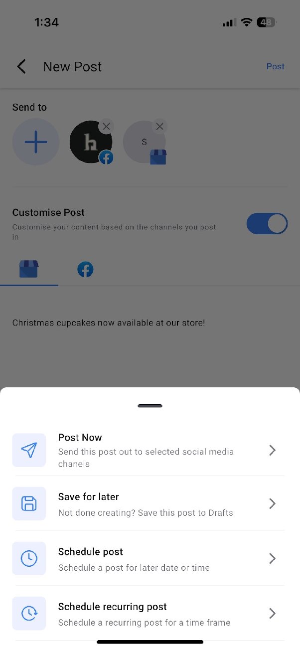 create-publish options