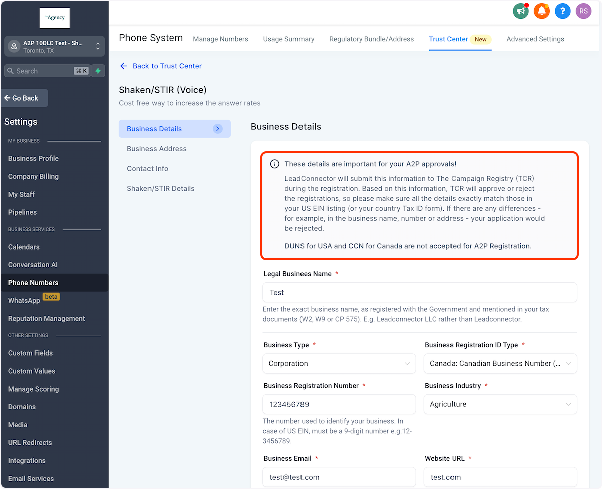 Fill out Business Details, if your brand is already approved, you don't have to fill this out