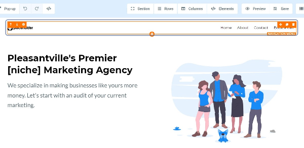 Click on NAVIGATION MENU element